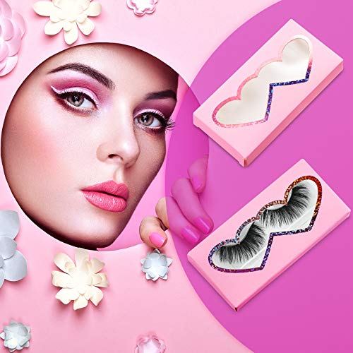 Maitys 30 Pack Empty Eyelash Boxes with Lash Trays | Pink