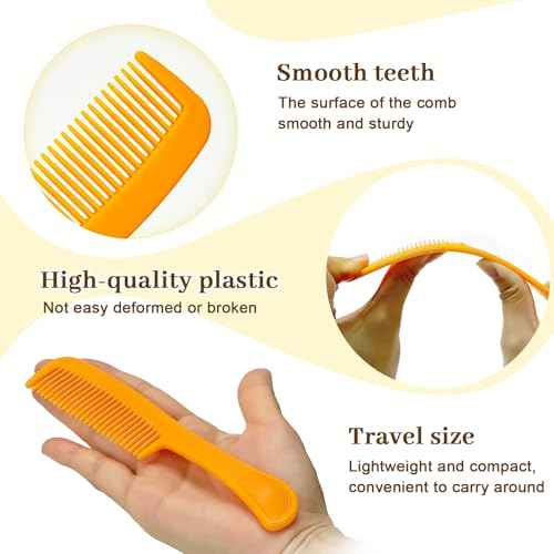 Combs Bulk Individually Wrapped Pocket Travel Hair Combs for Women, Men and Kids, Bulk Comb for Homeless Hotel Shelter Home Charity(purple, raspberry, yellow, blue, Pack of 60)