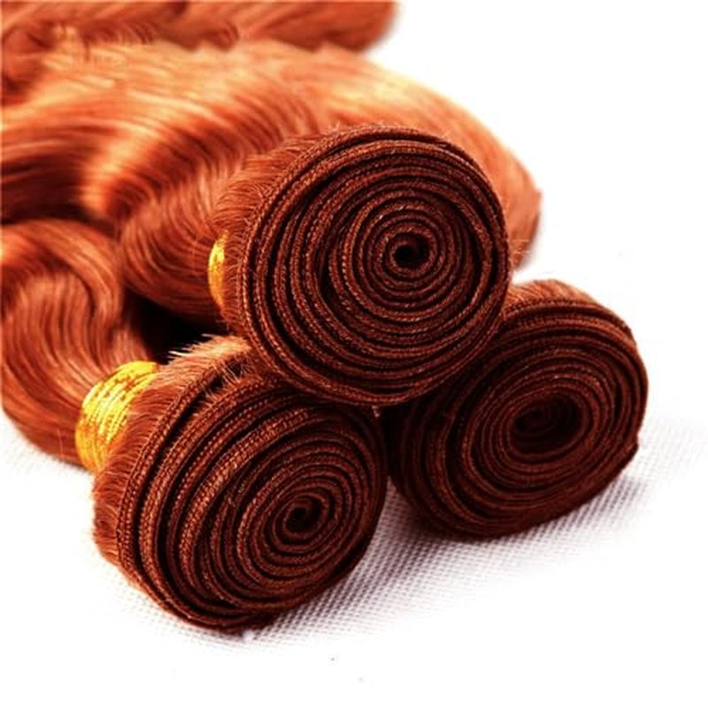 Reddish Brown Human Hair Bundles - Copper Body Wave 3 Pack