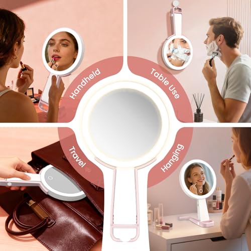 10X/1X Magnifying Makeup Mirror with 3 Color LED Lights