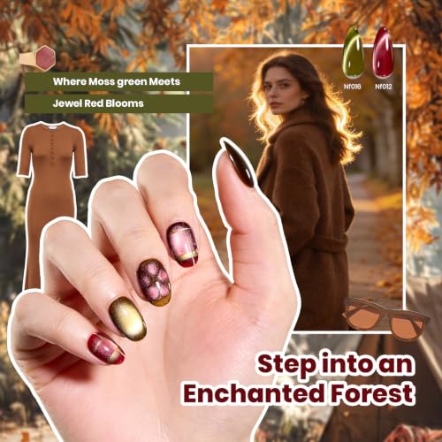 Beetles Cat Eye Gel Nail Polish Set - 20 Fall & Winter Colors with Magnetic Tools