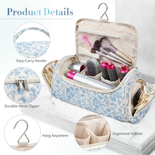 Hair Tools Travel Case with Hanging Hook - Quilted Organizer