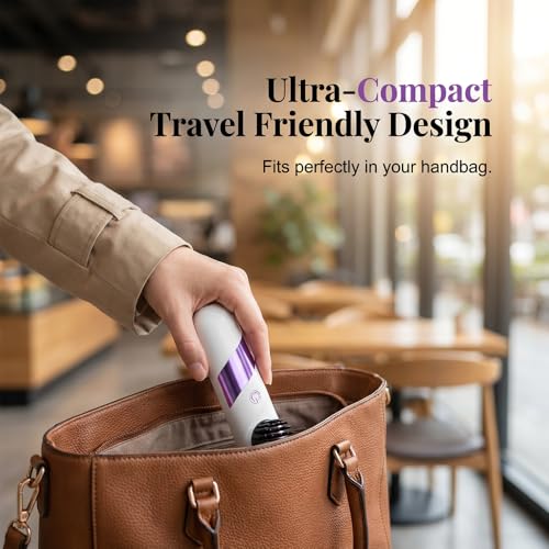 Cordless Hair Straightener Brush, Mini Portable Straightener for Travel