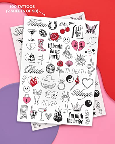 xo, Fetti Bachelorette Temporary Tattoos - 100 Designs