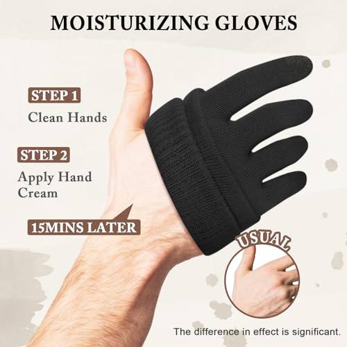 MIG4U Touchscreen Overnight Moisturizing Beauty Gloves for Dry Hands (3 Pairs)