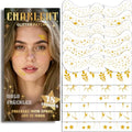 CHARLENT Gold Glitter Freckles Temporary Face Tattoos - 36pcs
