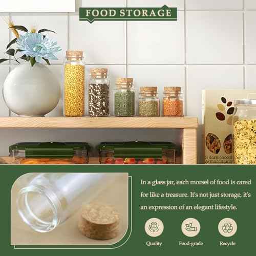 JIUYUE 55 pcs 20 ml Glass Bottle Cork Mini,Jars with Cork Lids (0.7 oz-1.18x1.97 inch)