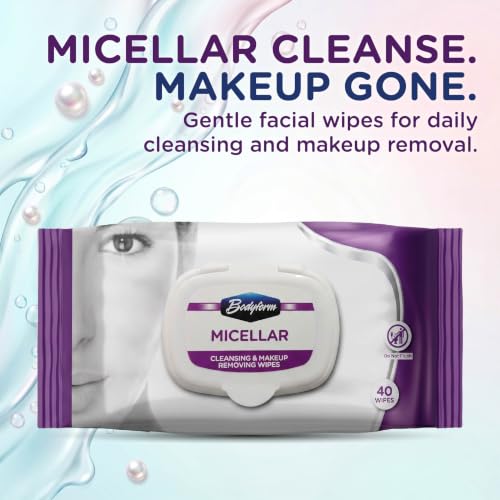 Bodyform Hydrating Micellar Cleansing & Makeup Wipes 40 Count Pack of 1