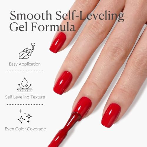 Classic Red Gel Nail Polish 18ML - High Gloss, Long-Lasting Shine