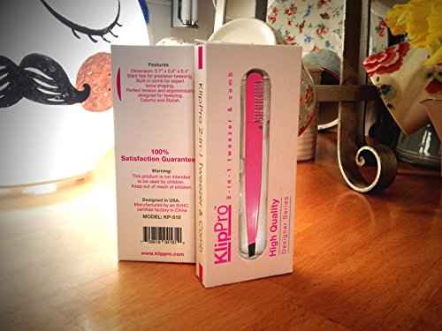 Amaok Eyebrow Tweezer with Comb - Slant Tip, Bright Pink - BOGO SALE Offer - Details Below.