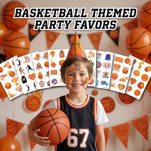 96 Pcs Basketball Temporary Tattoos for Kids