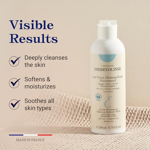 Embryolisse Gentle Makeup Remover Milk 6.76oz | 4-in-1 Cleanser