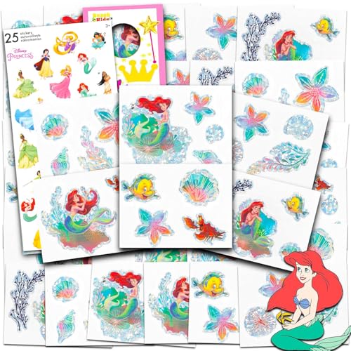 Little Mermaid Temporary Tattoo Set - 96 Tattoos & Stickers