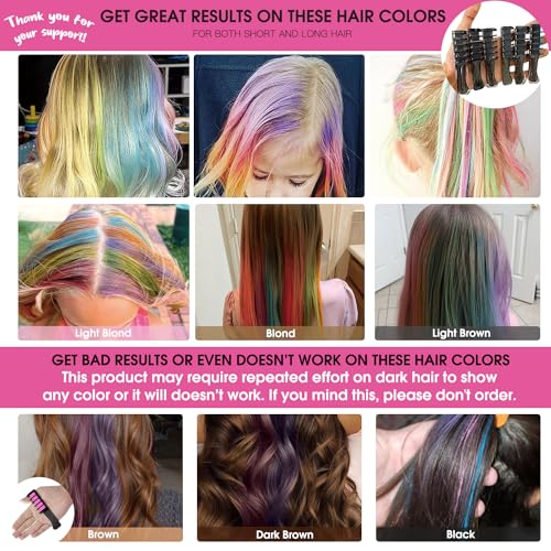 Hair Chalk Comb for Kids - Washable Temporary Hair Color