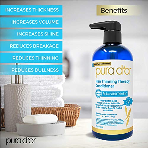 PURA D'OR Hair Thinning Therapy Set - Shampoo, Conditioner & Mask for Hair Growth & Volume