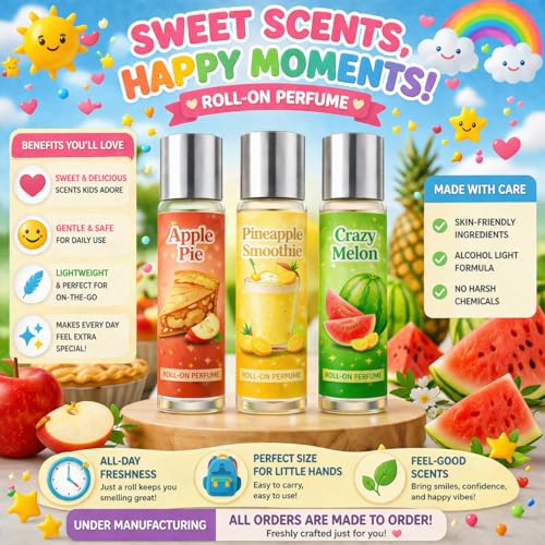 Kids Roll-On Perfume Set - 3 Pack Fruity Scents