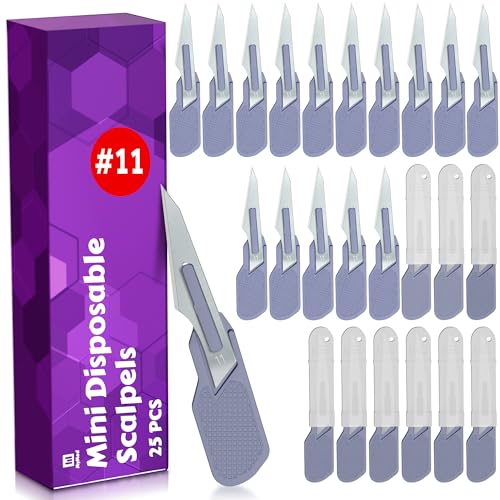 Mymed Mini #11 Dermaplane Razor for Women Face, Manual Shaving Razor, Pack of 25