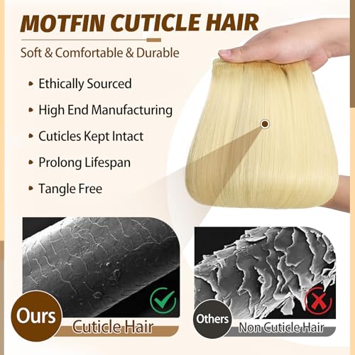 Clip in Hair Extensions Real Human Hair, 16 inch 90g, Balayage Invisible Remy Human hair Clip in Extensions for Women Seamless Straight 8Pcs Double Weft Bleach Blonde