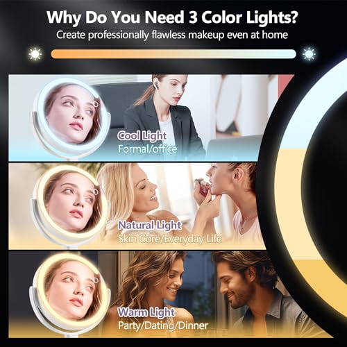 MIYADIVA 20X Magnifying Mirror with Lights – Dual-Sided Lighted Vanity