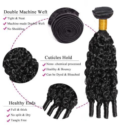 Burmese Curly Human Hair Bundles 18 20 22 Inch #1B