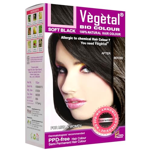 Vegetal Bio Hair Color - Soft Black 150g | Organic, Ammonia-Free Dye