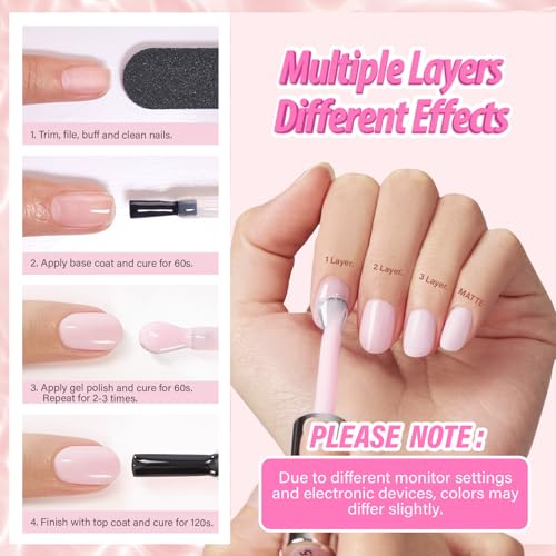 Makartt Milky Pink Gel Nail Polish - HEMA-Free Sheer Jelly (15ml)
