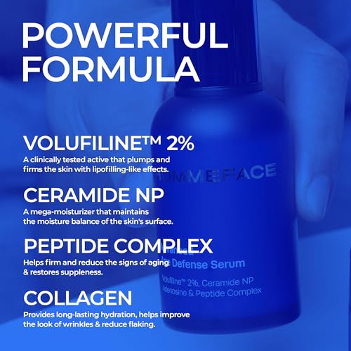 HOMMEFACE Men¡¯s Advanced Age Defense Anti-Wrinkle Face Serum - Anti-Aging Korean Skincare Technology with Volufiline, Ceramide, Collagen, Hyaluronic Acid & Peptides, 1.69 fl oz