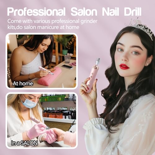 Electric Nail Drill Machine with 8 Bits for Home Manicure & Pedicure