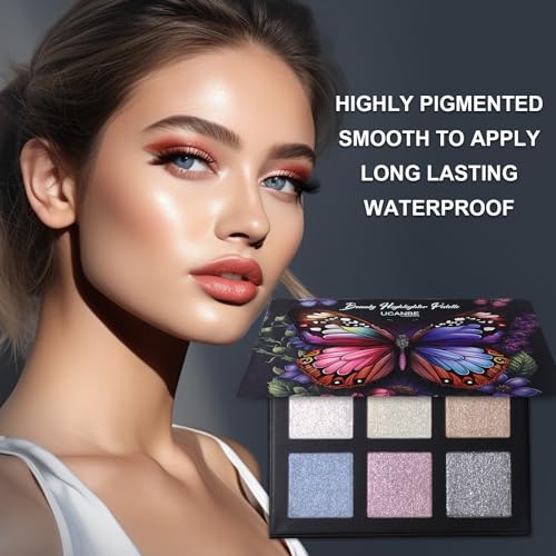 UCANBE 6-Color Highlighter Palette - Shimmer Powder Illuminator