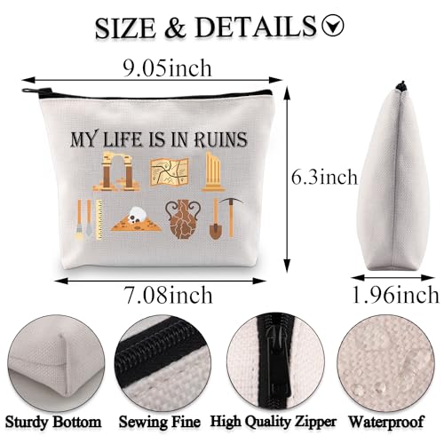 BDPWSS Archaeology Gifts For Women Archaeologist Gift My Life Is In Ruin Funny Archaeology Zipper Pouch (My life bag)