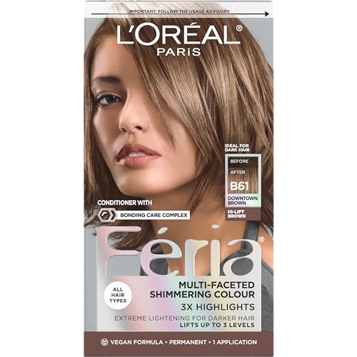 L'Oreal Paris Feria B61 Downtown Brown Permanent Hair Dye