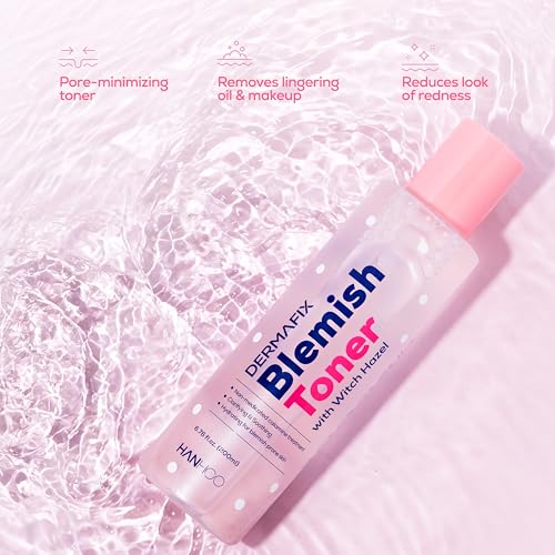 Hanhoo Dermafix Blemish Toner, 6.76 Fl. Oz., with Witch Hazel, Calamine, and Tea Tree Oil, Clears Away Dirt and Oil, Clarifies The Skin, Facial Toner, Toner for Acne-Prone Skin, Korean Skincare