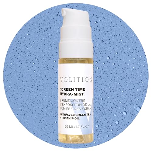 Volition Beauty Screen Time Hydra-Mist with Green Tea + Rosehip Oil | Moisturizing Facial Mist Helps Reduce Look of Fine Lines from Photoaging | Calms Redness, Nourishes & Soothes | Vegan
