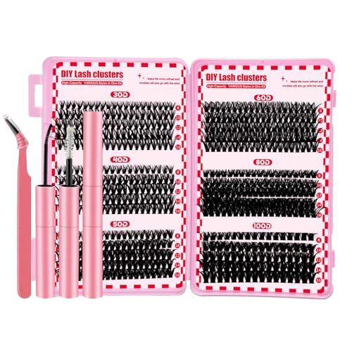 Lash Clusters Kit - 10-16mm DIY Individual False Eyelashes with Bond