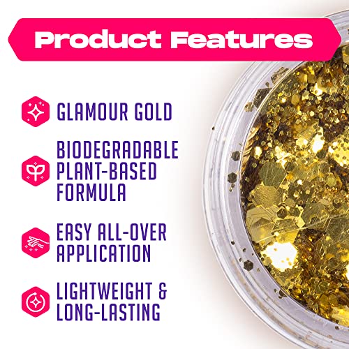 Gold Biodegradable Glitter | Eco-Friendly Face & Body Makeup
