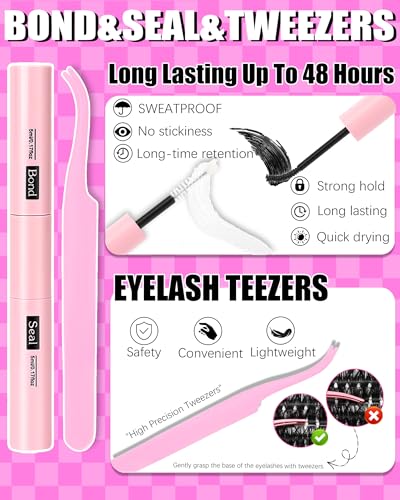 YIDUO 366pcs D Curly Lash Clusters Kit - 10-20mm