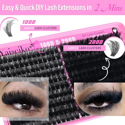 Volume Lash Clusters 280Pcs 12-25mm DIY Lash Extensions