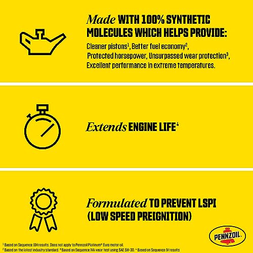 Pennzoil Platinum Full Synthetic 5W-20 Motor Oil (1-Quart, Single)