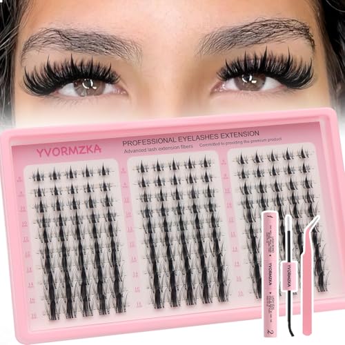 Manga Lash Clusters Kit - Wispy Eyelash Clusters, Individual Lashes Clusters DIY Lash Extension Kit (Fairy kit 150pcs)