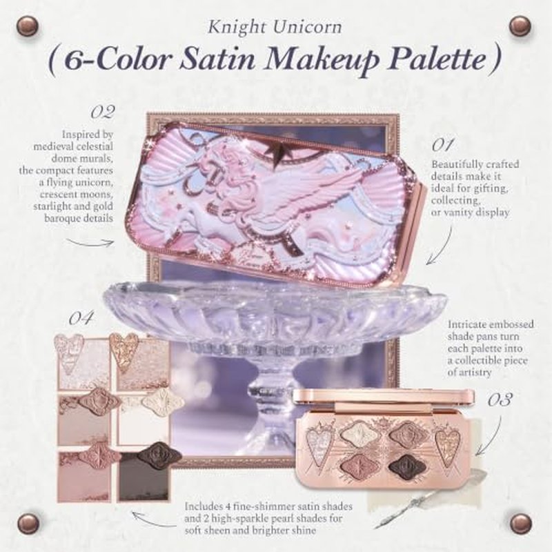 Flower Knows Unicorn Collection 6-Color Satin Makeup Palette