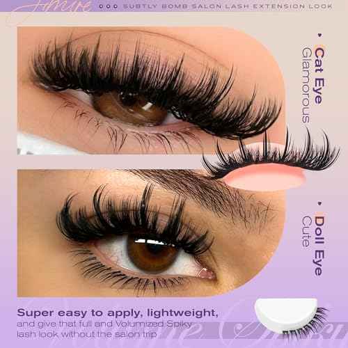 Manga Lash Clusters with Spikes Eyelash Clusters with Bottom Lashes 12-18MM Long Fairy Cluster Eyelash Extensions 264Pcs 150D Wispy Individual Lashes Extension DIY at Home by JIMIRE