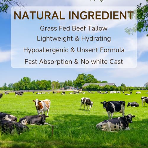 Tallow Sunscreen, Sunscreen for Face, SPF30 Natural Reef Safe Face Body Beef Tallow Sunblock, Non Greasy Clean Travel Sun Screen Sunblock for Outdoor Travel, 7.38 OZ,3 Pack