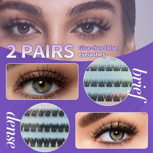 Press-On Lashes Kit Self-Adhesive 10-16mm Reusable