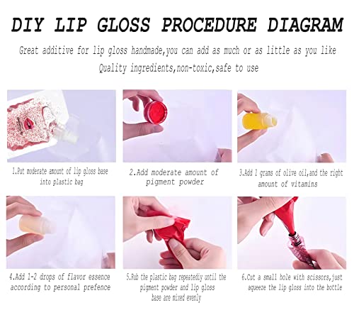 DIY Lip Gloss Base Kit - 4 Glitter Colors, 20ml Each