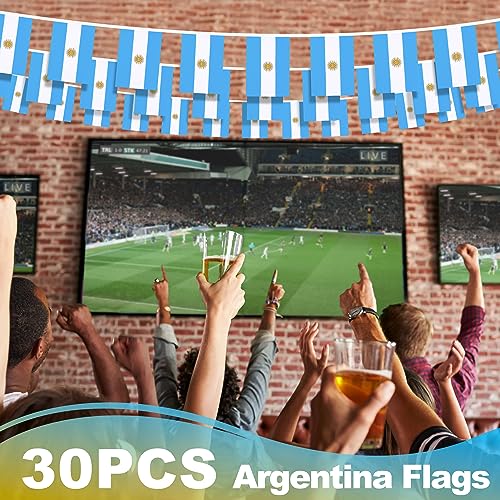 Argentina Flag Pennant Banner - 33ft Bunting with 30 Flags