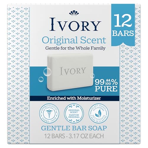 Ivory Gentle Bar Soap, 99.44% Pure, 12 Count