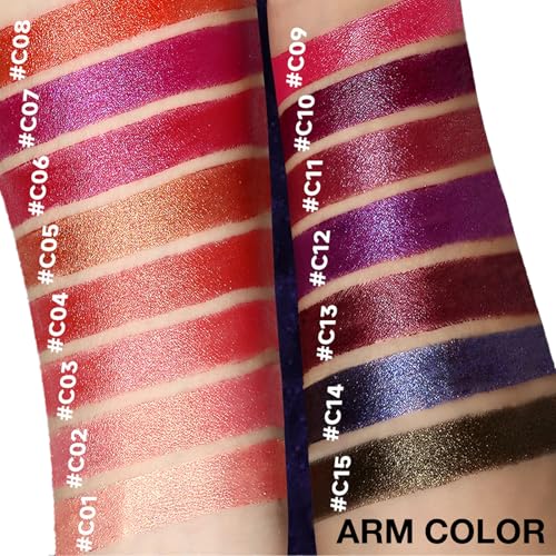 Burgundy Metallic Glitter Lipstick - Long Lasting Shimmer