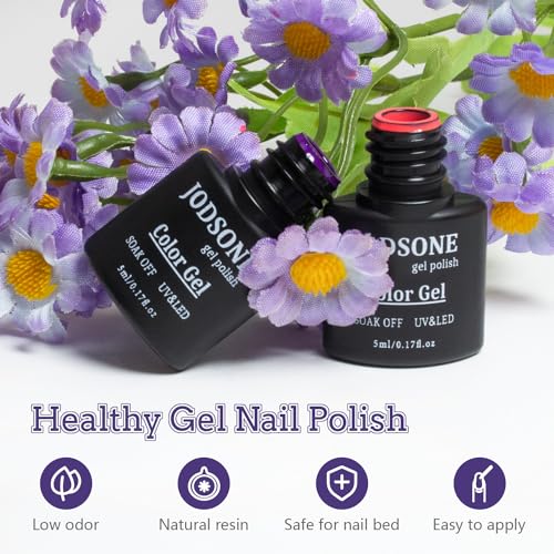 JODSONE KIT-15 33 Pcs Gel Nail Polish Kit with UV Lamp, Base/Top Coat, 20 Colors, Manicure Tools