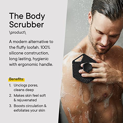 Silicone Body Scrubber with Hook - Charcoal