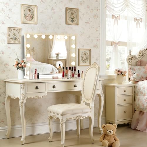Hollywood Vanity Mirror with Lights, 23" x 18", 15 Bulbs, USB Charging